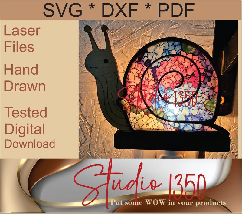 Adorable Snail Nightlight Laser File – SVG DXF EPS PDF Animal Insect