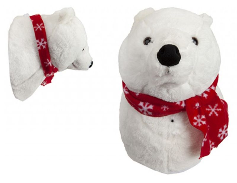 Peluche Orso polare testa da muro 32 X 27 X 26CM