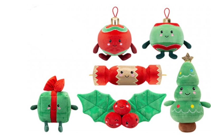 Peluche addobbi natale 16 cm assortito