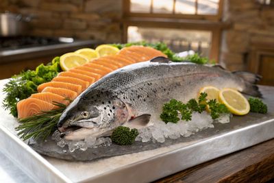 挪威三文魚 (原條/切魚生片) Norwegian Salmon (Whole pc/Slice) (每磅)