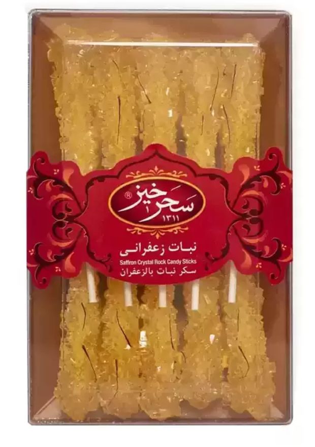 Saharkhiz Crystal Rock Candy Sticks with Saffron