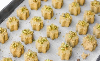 Chickpea Flour Confection (Shirini Nokhodchi) khojasteh