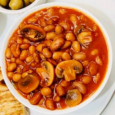 کنسرو لوبیا چیتی با قارچ