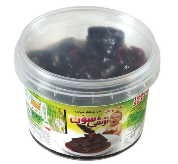 لواشک ترش لقمه‌ای در سس انار غلیظ