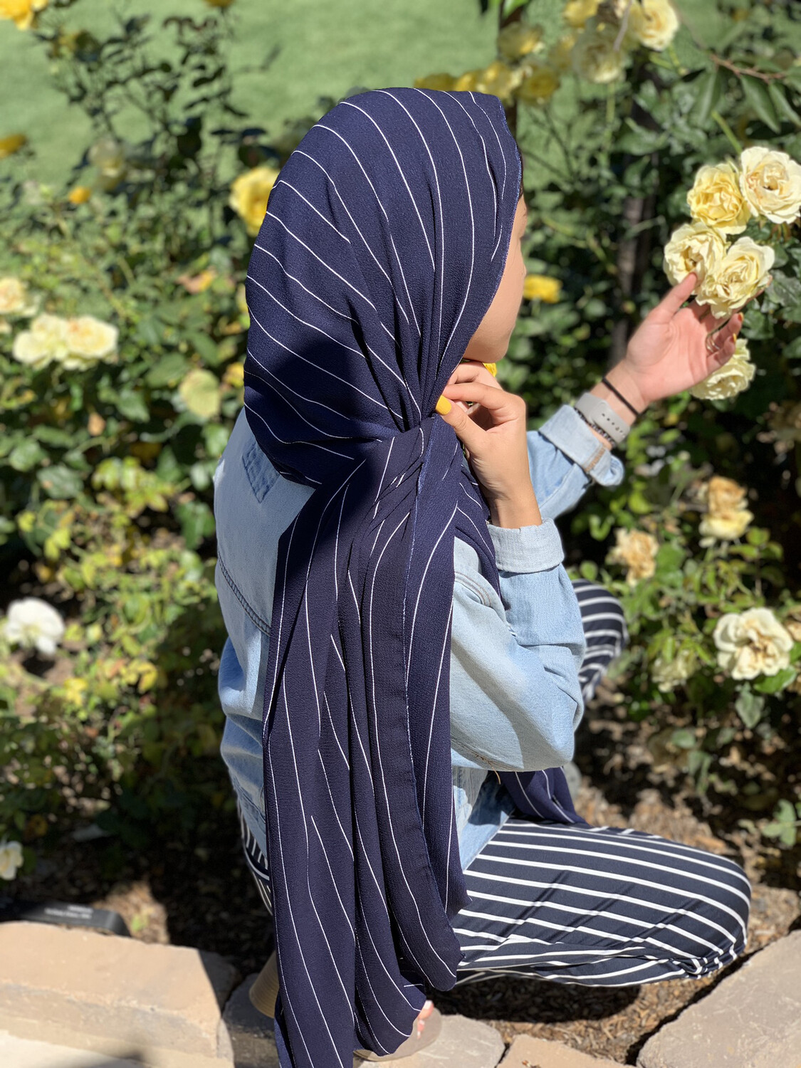 Navy Blue With White Stripes