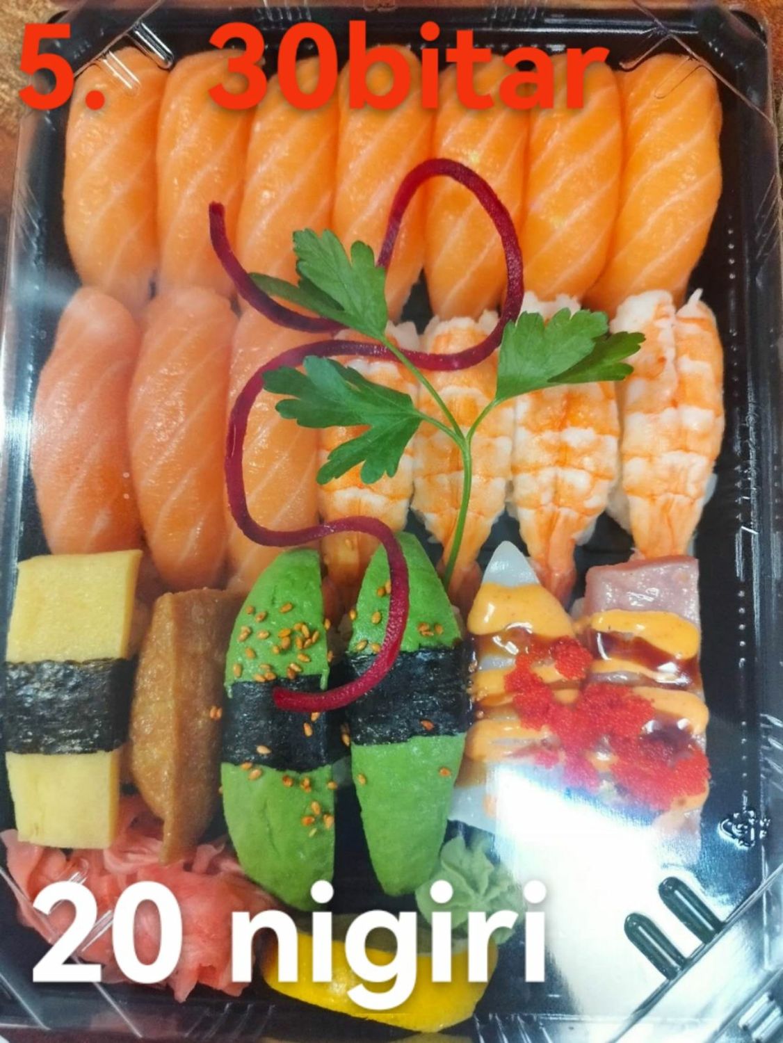 5. 30 bitar (10 rullar, 20 Nigiri)  - Sushi Mix