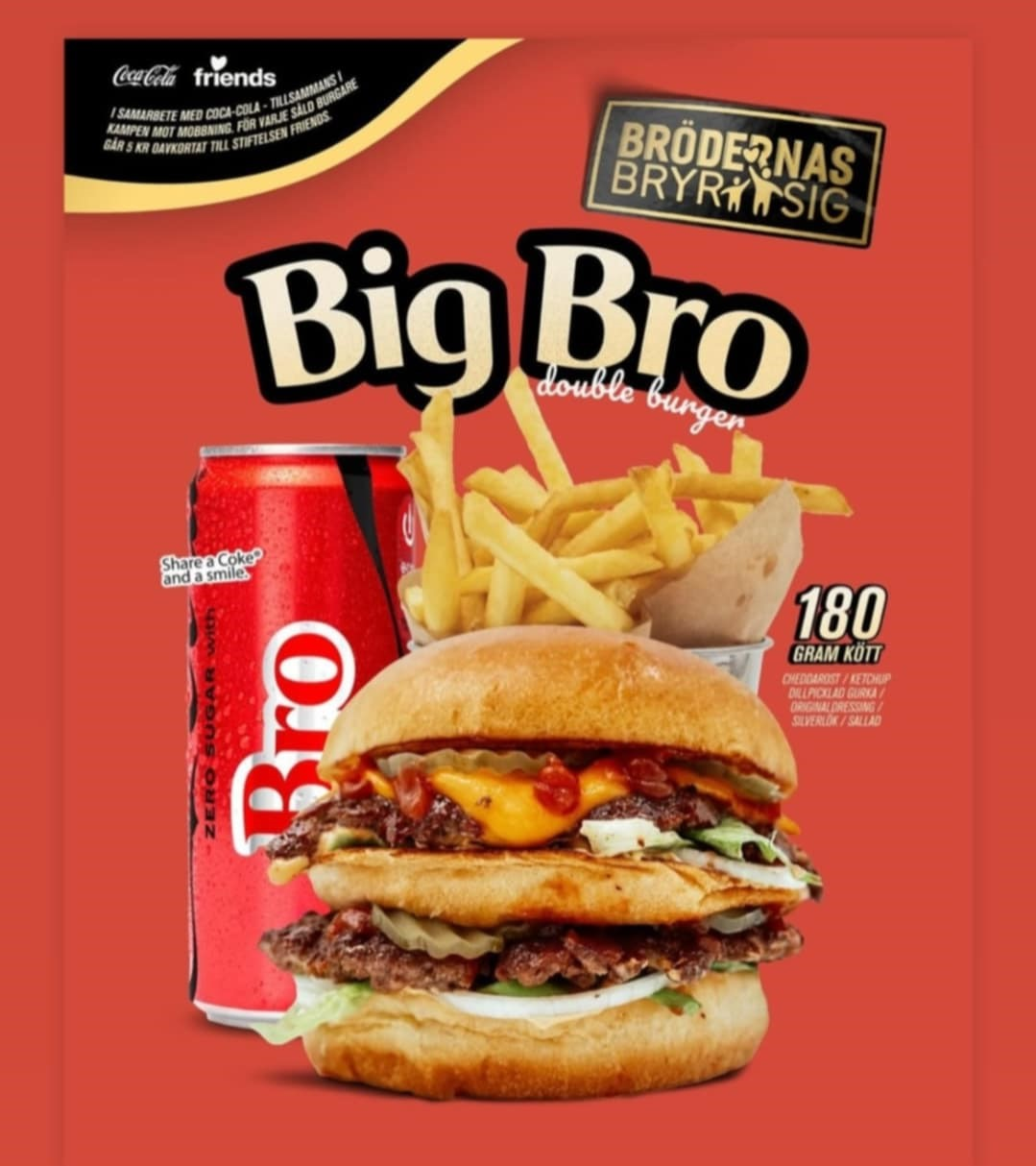 BIG BRO - Bryr Sig-burgare - Meny med Side o läsk (33cl)
