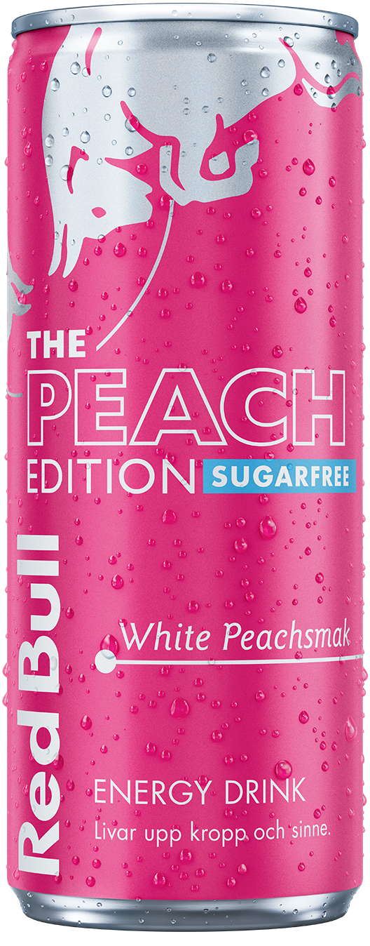 RED BULL, The Peach Edition, Sugarfree,  25 cl (inkl. pant)