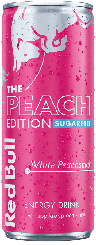 RED BULL, The Peach Edition, Sugarfree,  25 cl (inkl. pant)