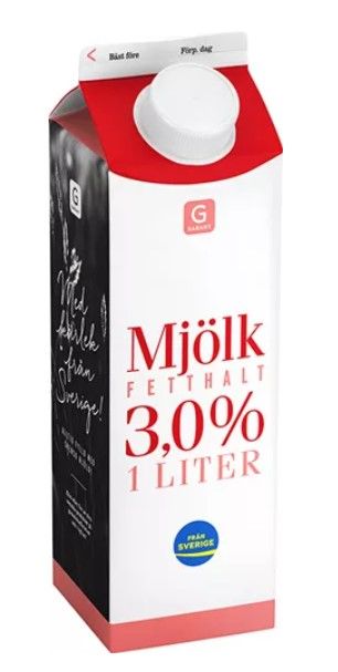 Standardmjölk 3 %, 1 liter, Garant