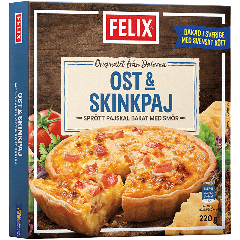 Ost &amp; Skinkpaj, 220 g, Felix
