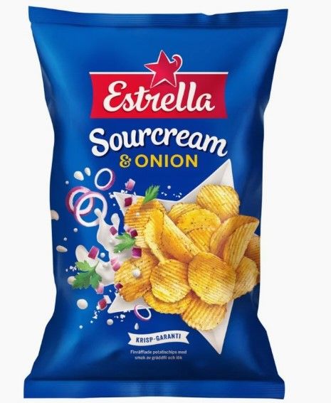 Sour Cream &amp; Onion 40 g, Estrella