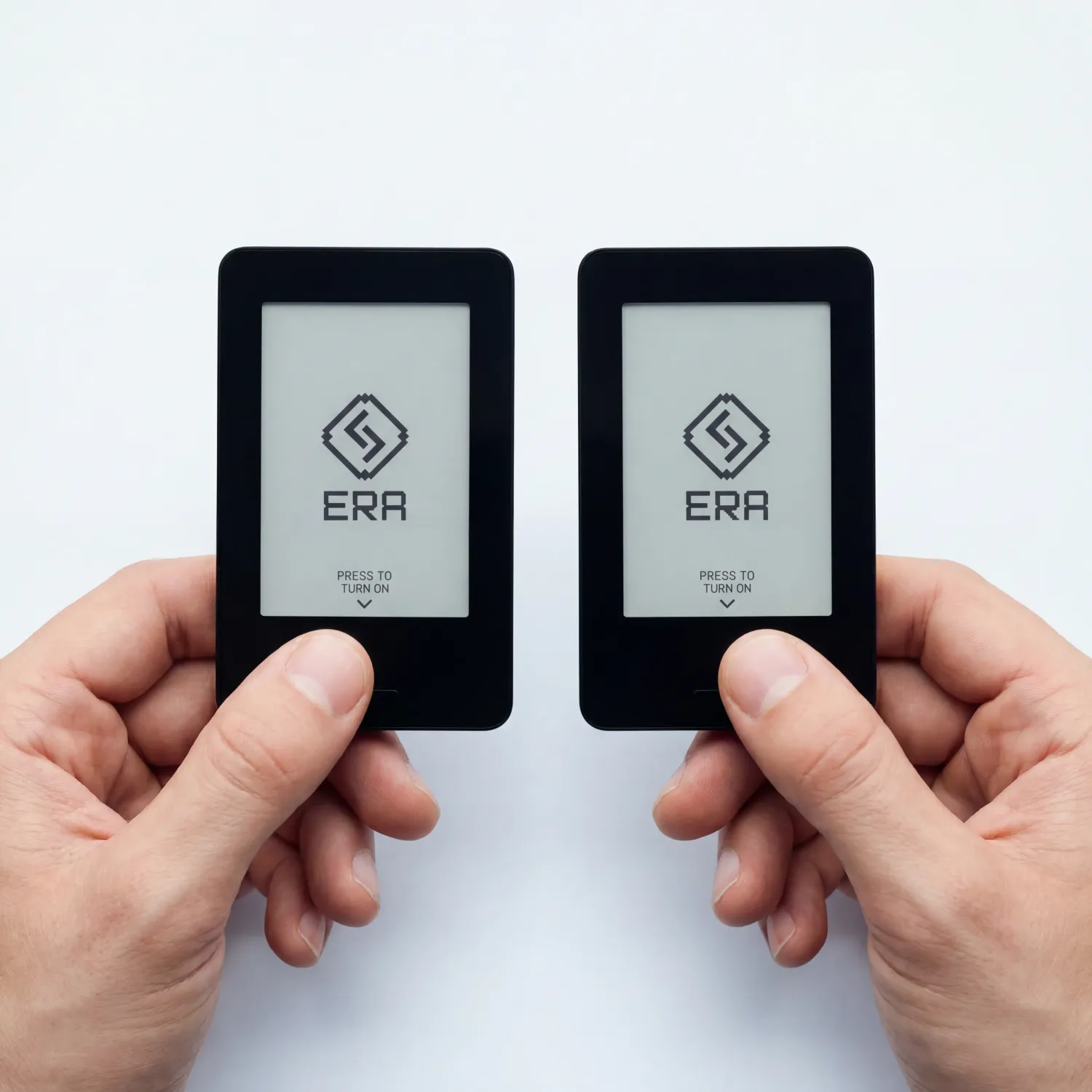 ERA Wallet 2x Bundle in hands - two ERA hardware wallets held together, bank card size