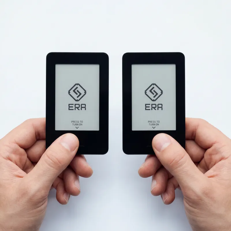 ERA Wallet 2x Bundle in hands - two ERA hardware wallets held together, bank card size