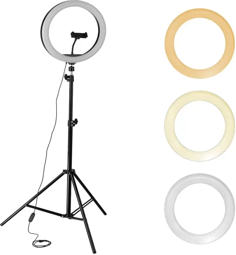 10 inch Big LED Selfie Ring Light with Tripod Stand 7 Feet | 3 mode Ring Flash
