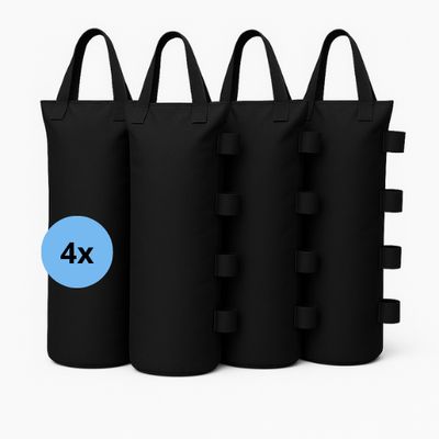 Ballastzakken 4 stuks - Maat M | Zwart met klittenbandsluitingen