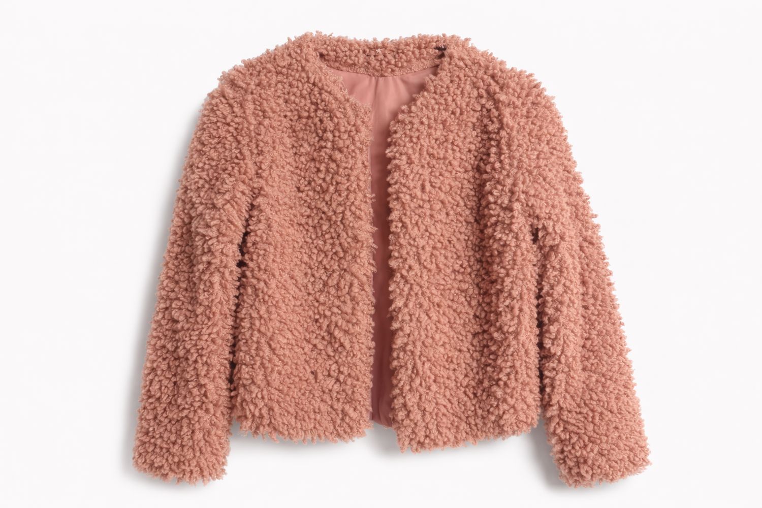 FUR LIKE JACKET OLD ROSE