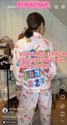 VIETNAM SLEEPWEAR PANTS AND LONGSLEEVE
