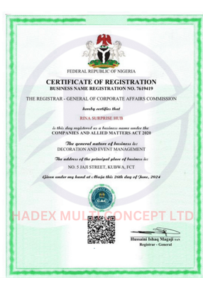 COMPANY REGISTRATION