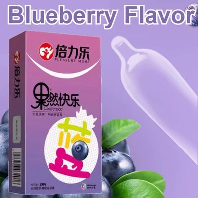 Blueberry Flavoured Condoms – Pack of 10 Description: Blueberry flavoured condoms made from natural latex for a smooth and enjoyable experience.