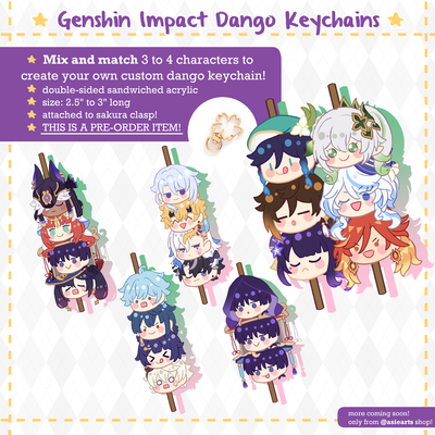 [Pre-order] Genshin Impact Custom Dango Keychains