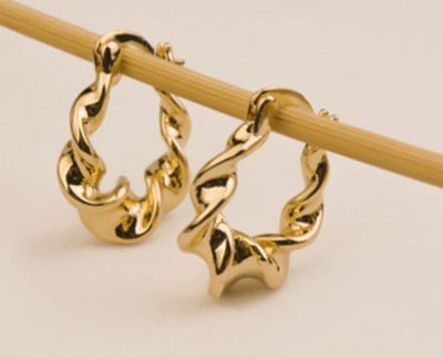Twisted Gold Hoop Earrings