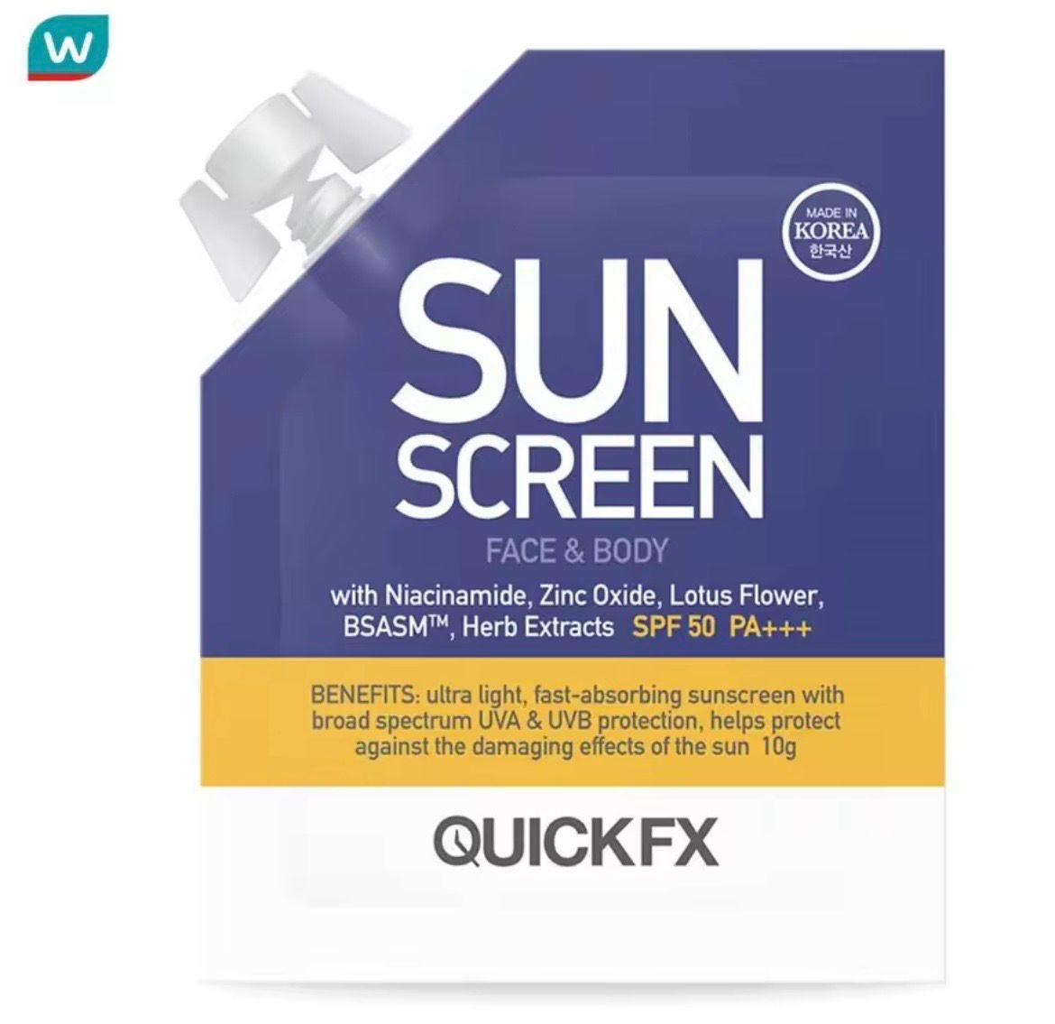 Korean Beauty Sunscreen Face &amp; Body SPF 50 PA+++ QUICKFX