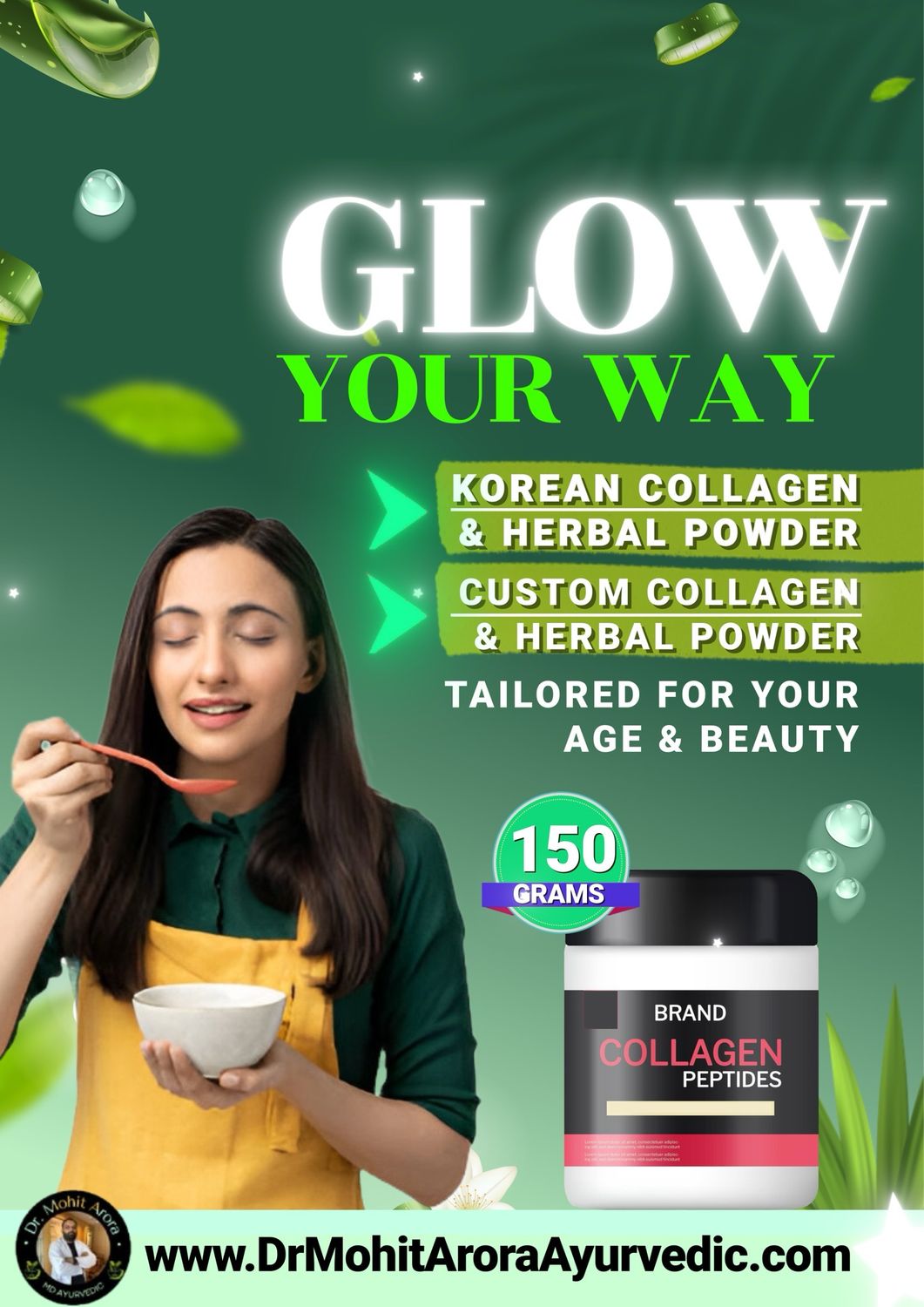 Korean Beauty Herbs Mixed Collagen Powder (Type1 &amp; Type3 Collagen) 150GM