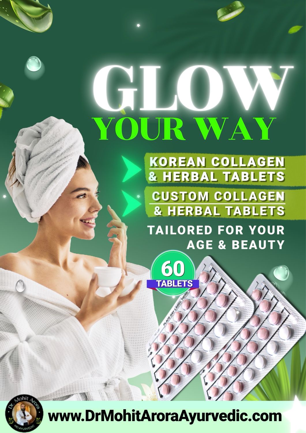 Korean Beauty Herbs Mixed Collagen Tablet (Type1 &amp; Type3 Collagen) 60 TABLETS