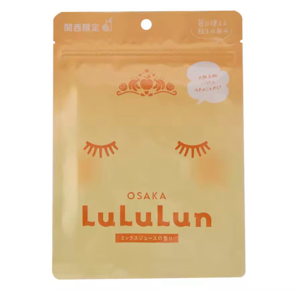 JAPAN BEAUTY (7 sheets) LuLuLun Premium Osaka Mixed Juice Face Mask Mandarin, Apple, Peach Extract Brightening - Tightening