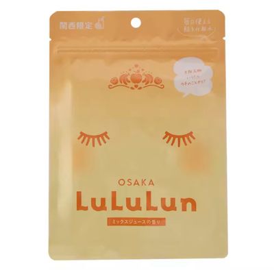 JAPAN BEAUTY (7 sheets) LuLuLun Premium Osaka Mixed Juice Face Mask Mandarin, Apple, Peach Extract Brightening - Tightening