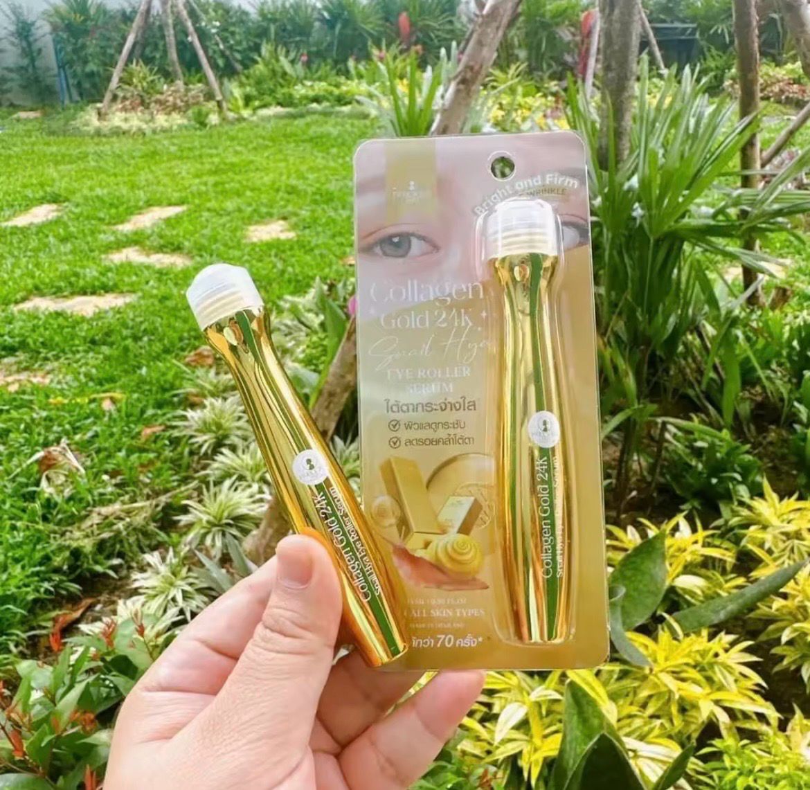 Korean Beauty PRECIOUS SKIN Collagen + Gold24k Snail Hya under EYE Roller Serum