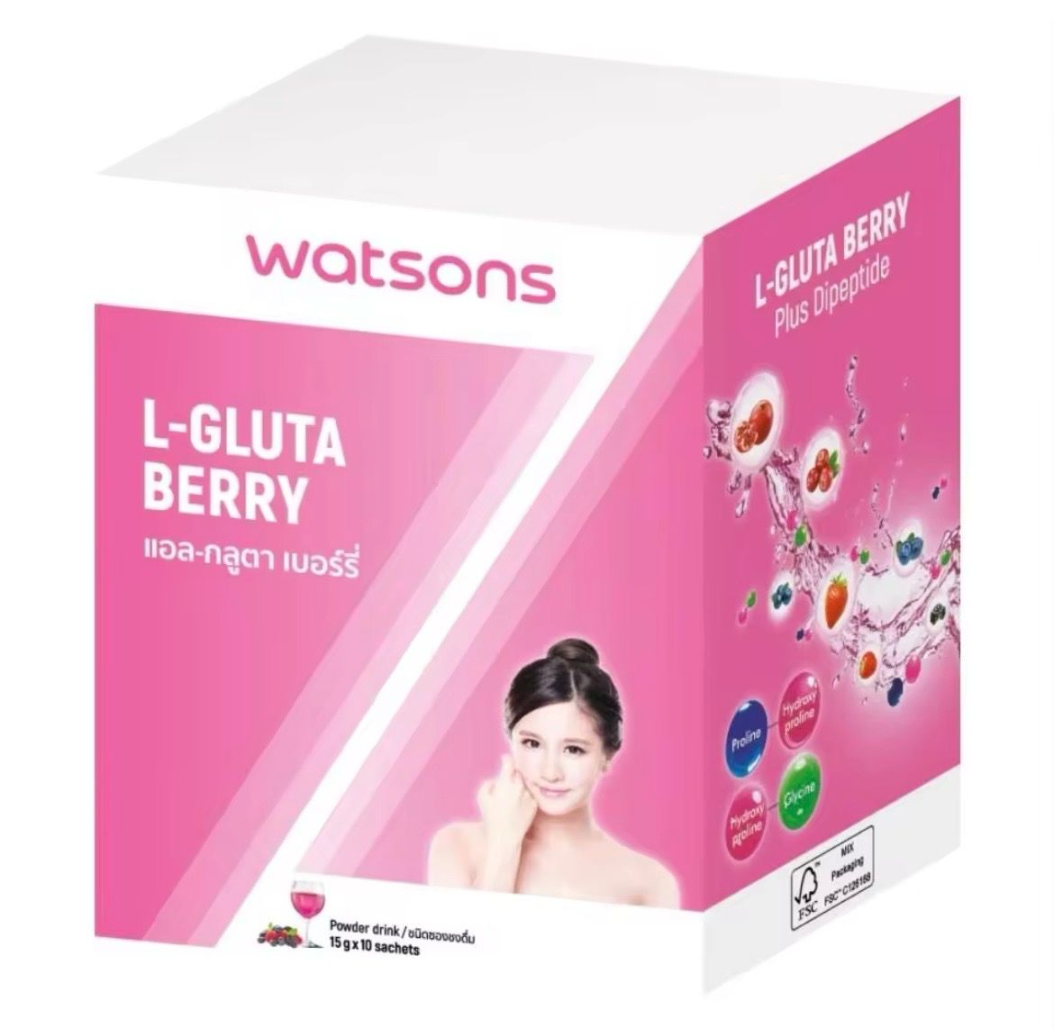Korean Beauty L-Gluta Berry Collagen Powder Drink (15g x 10 Sachets)
