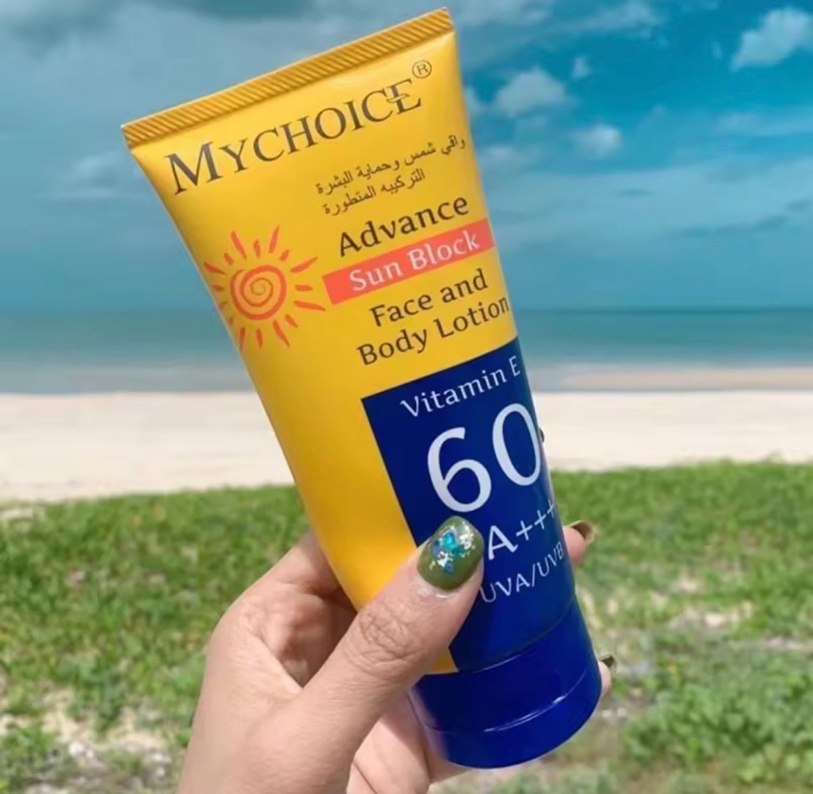My choice Advance Sun Block Face &amp; Body Lotion Vitamin E 60 PA+++ UVA/UVB 150 ML