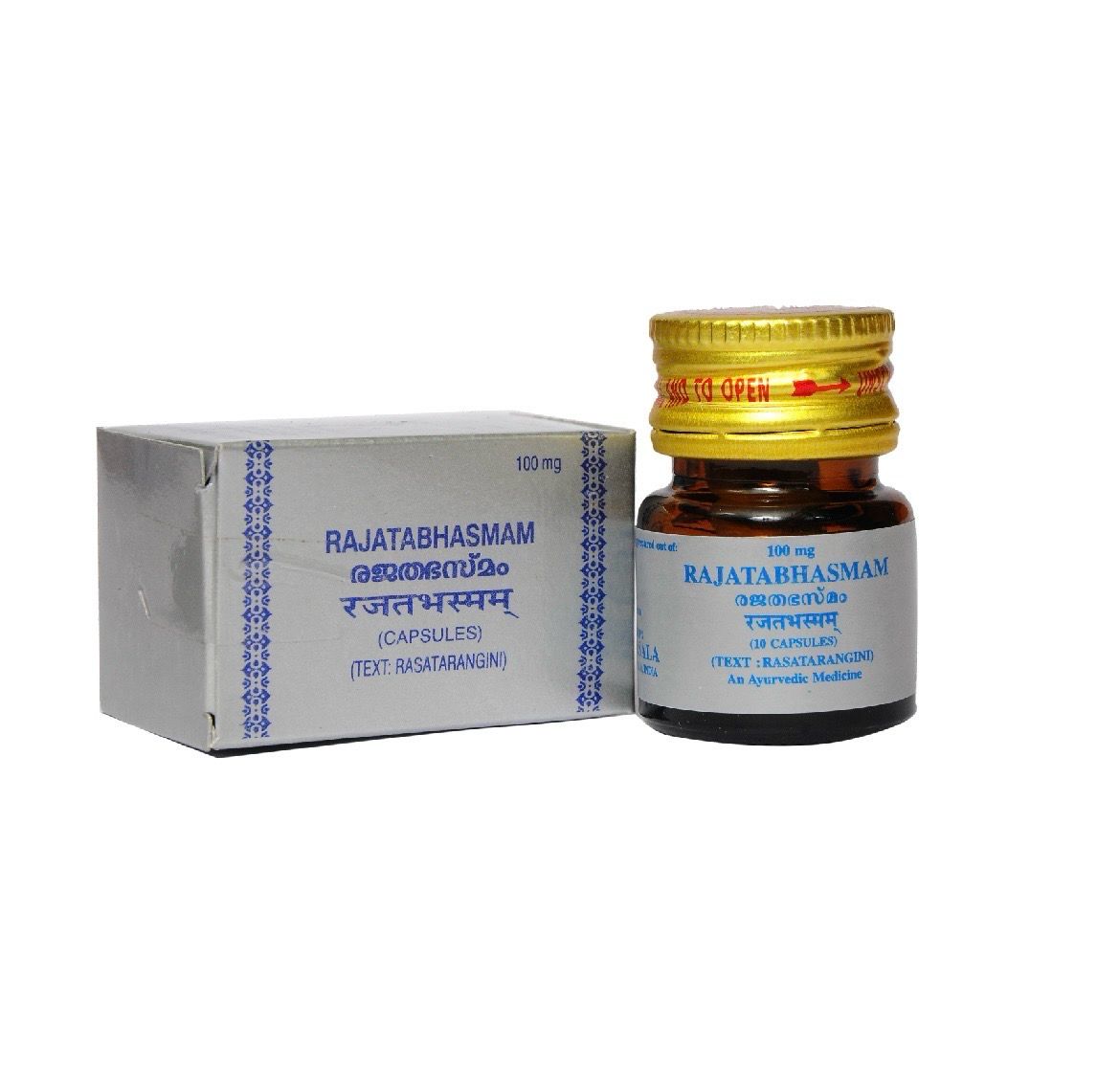 Kottakkal Rajatha Bhasmam Capsule 100 MG (10 Capsules in a Container)