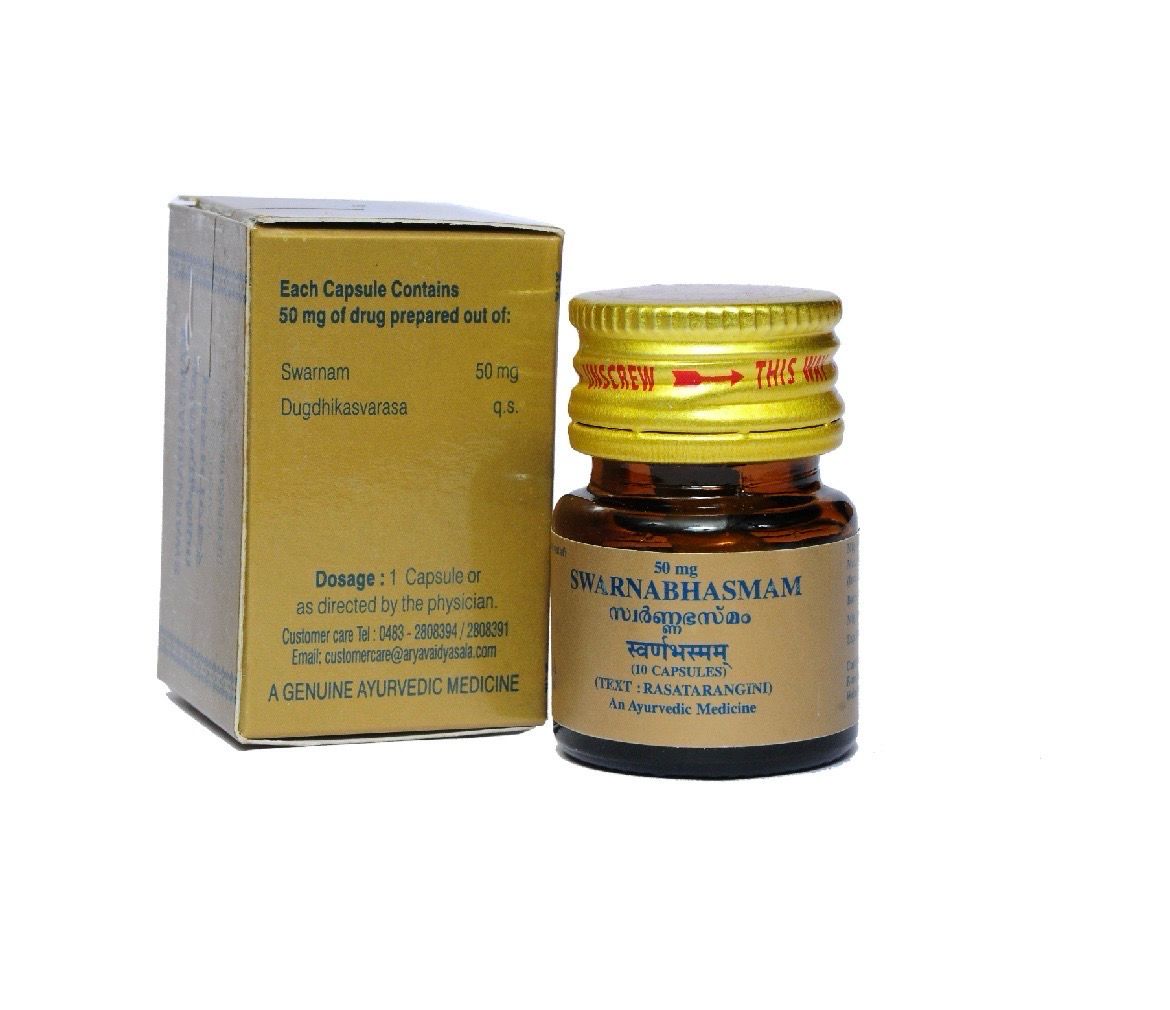 Kottakkal Swarnabhasmam Capsule 50 MG (10 Capsules in a Container)