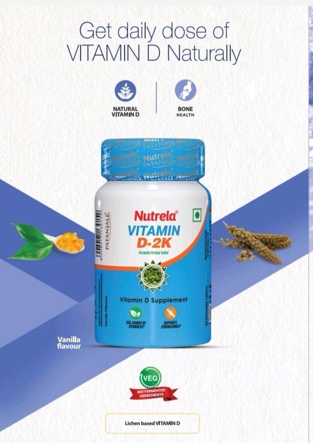 Patanjali Nutrela Vitamin D-2K Tablet (60 Chewable Tablets)
