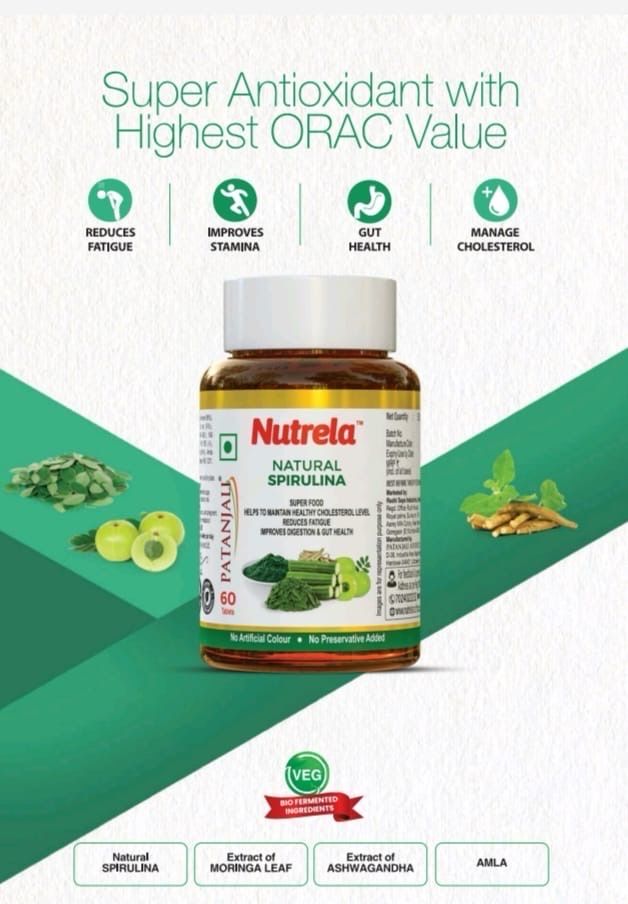 Patanjali Nutrela Spirulina Tablet (60 Tablets)