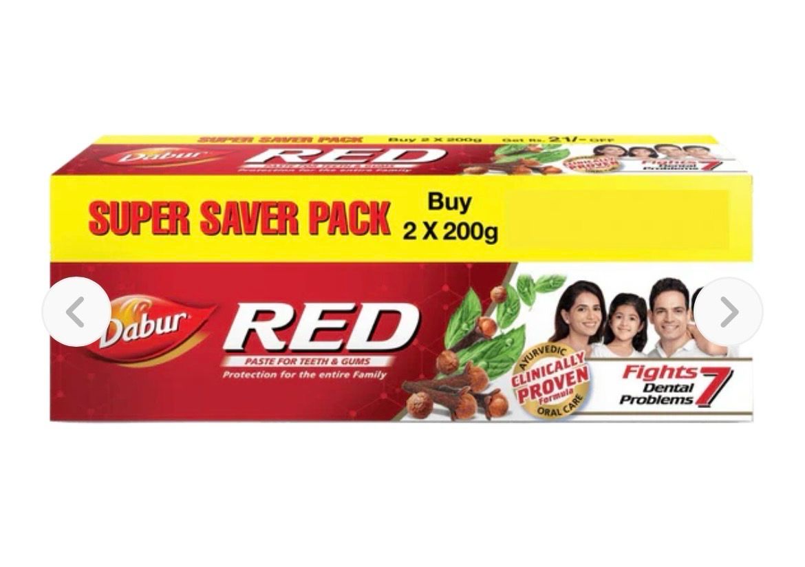 Dabur Red Toothpaste (Pack of 2) - 200g x 2