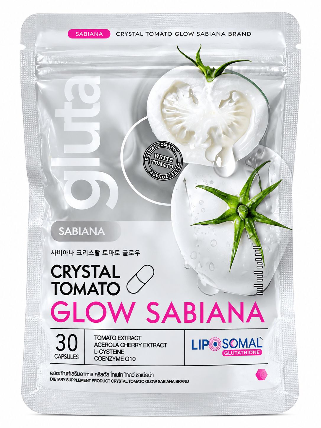Gluta Crystal Tomato Glow Sabiana Capsule (30 Capsules)