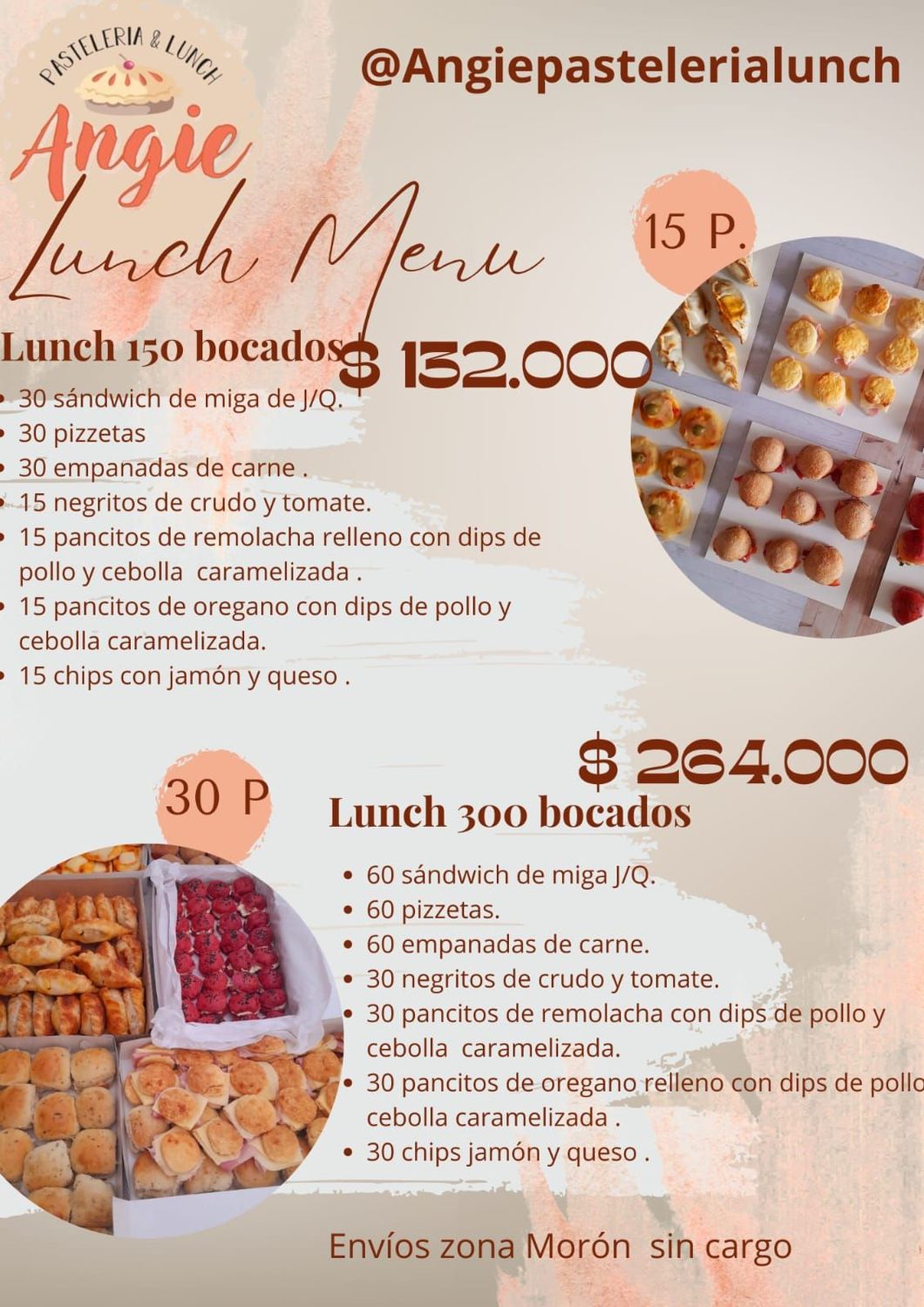 LUNCH PARA 15 Y 30 PERSONAS