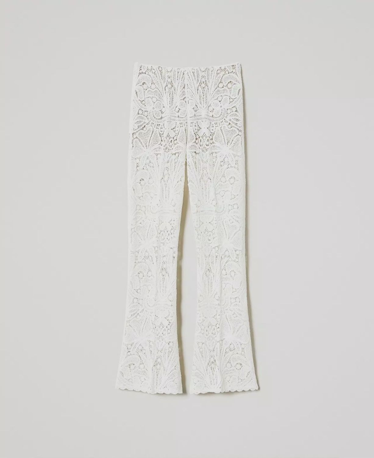 Floral crochet trousers