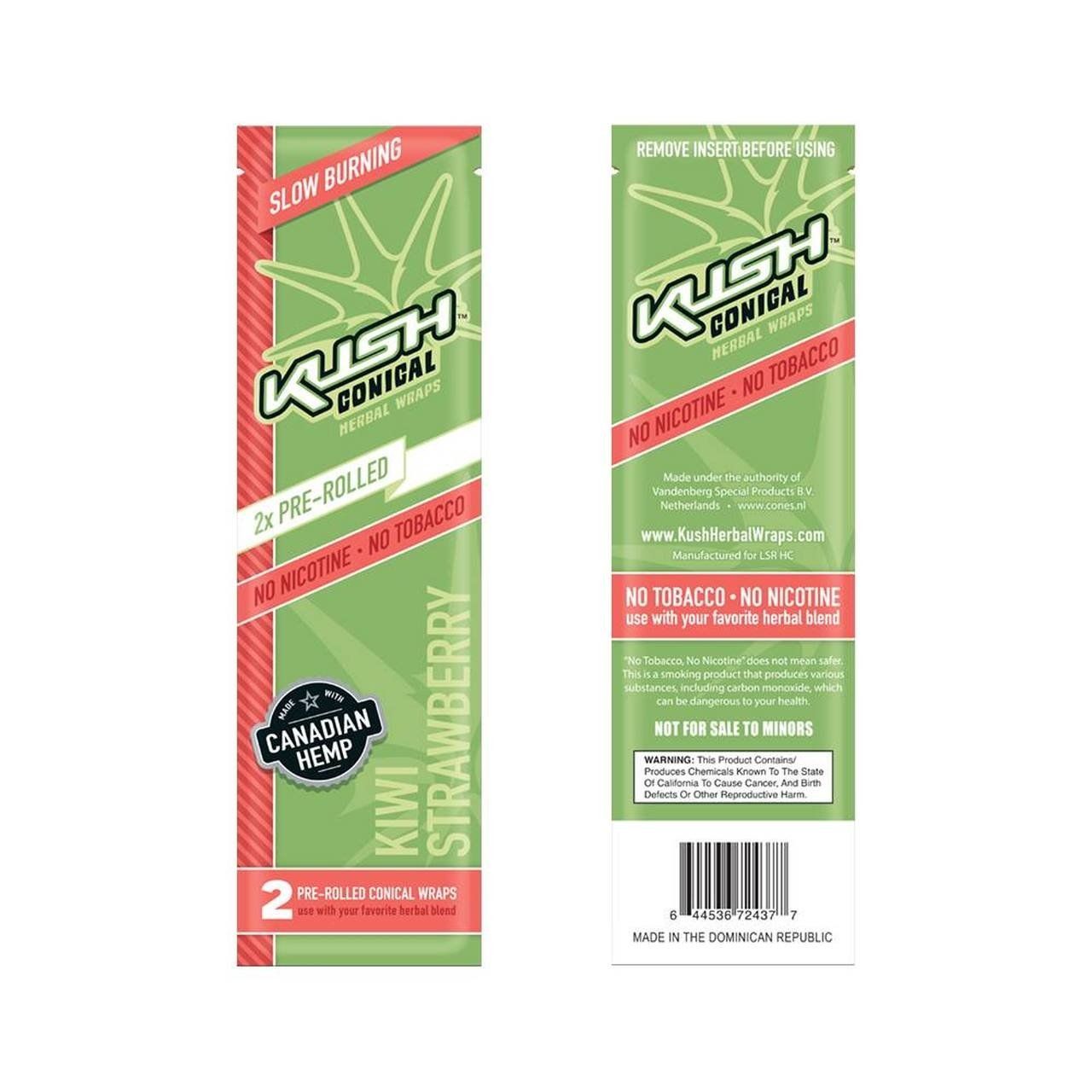 Kush Cones Pre-Rolled Hemp Wrap - Kiwi Strawberry