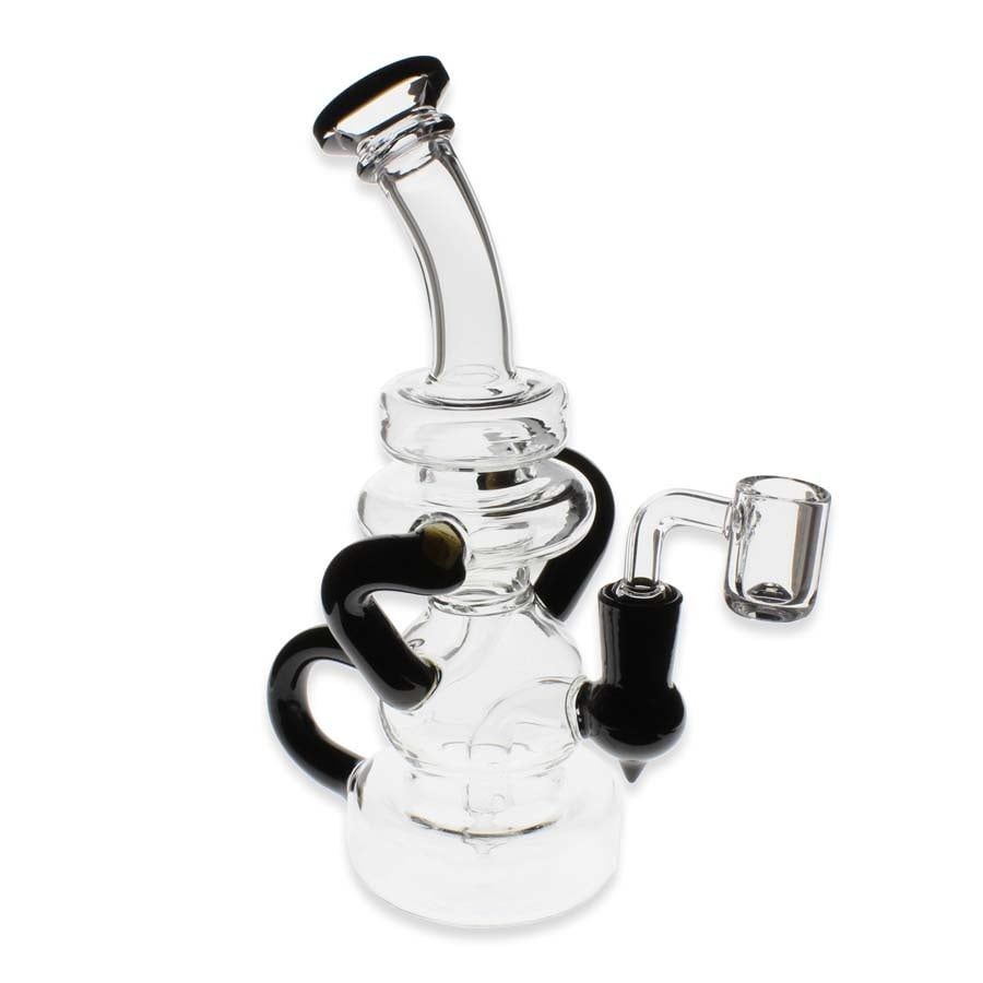 10" Dab Rig Recycler Stemless Swiss Smurf Blue