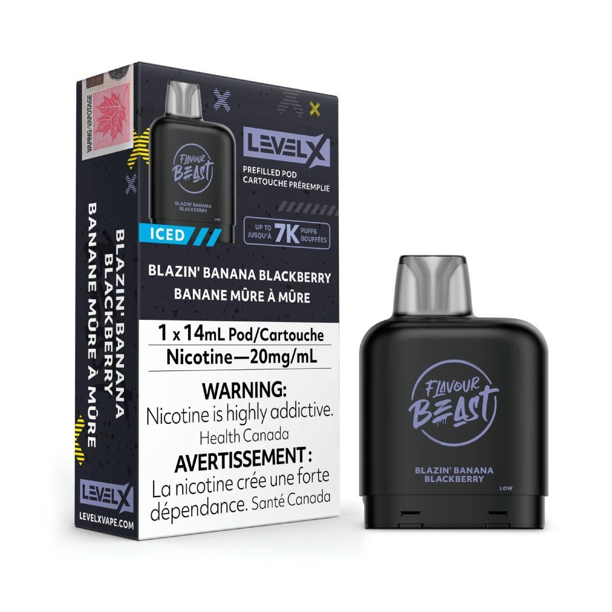 Level X FB - , Flavour: Blazin Banana Blackberry