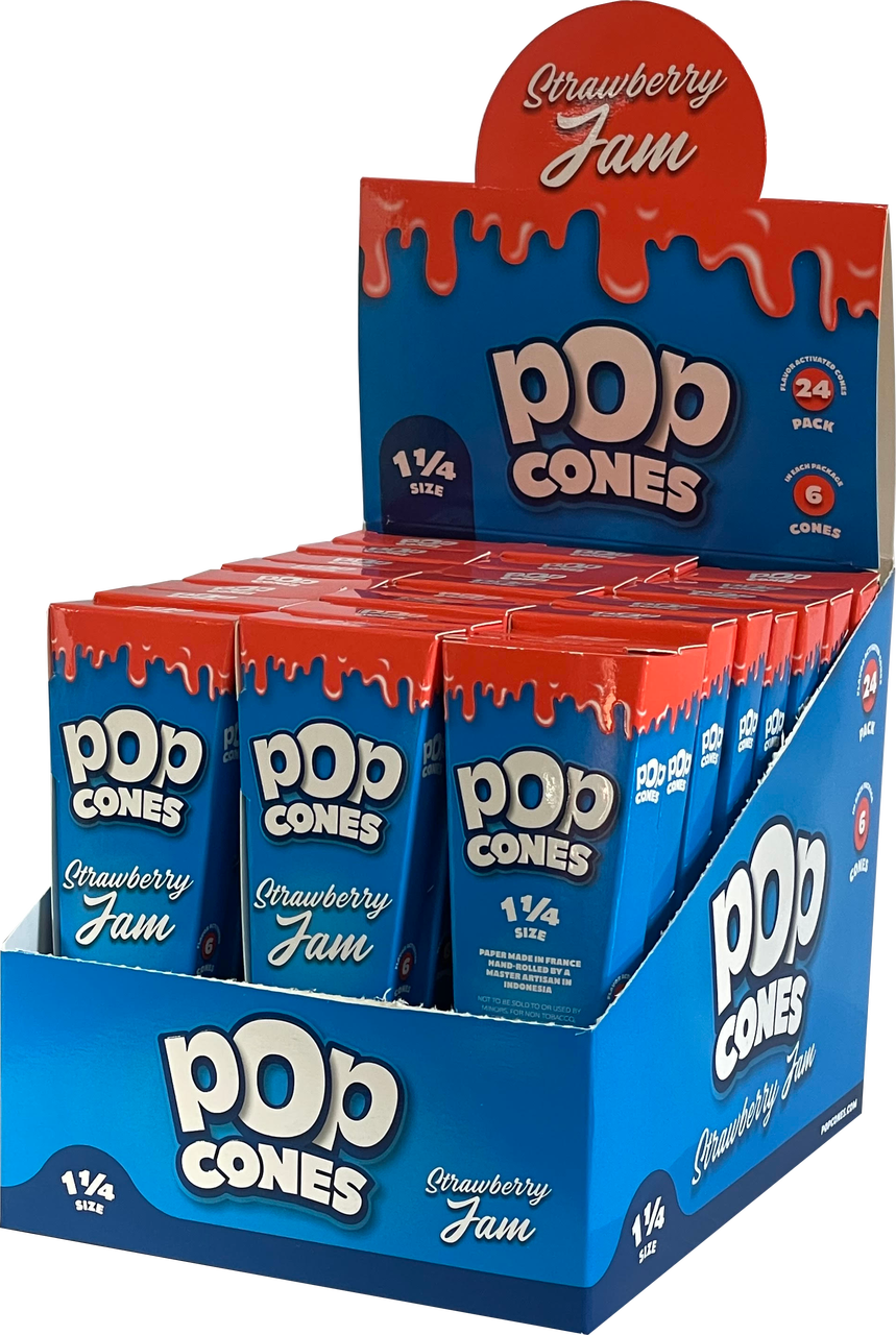 POP Pre Rolled Cones - , Flavour: Strawberry Jam