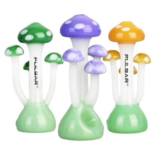 Pulsar 3.5" Mushroom Family Handpipe *Various Colors*