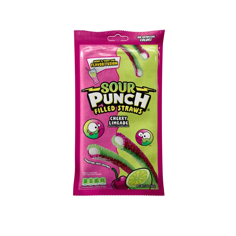 Sour Punch Filled Straws - Cherry Lime