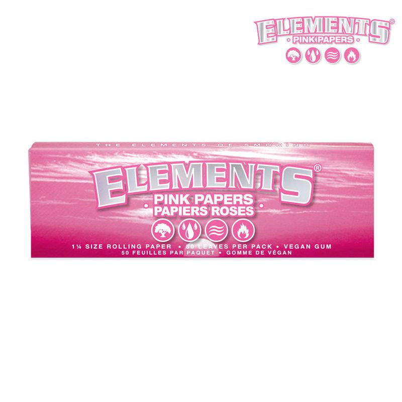 Elements Pink Rolling Papers — 1.25 Size
