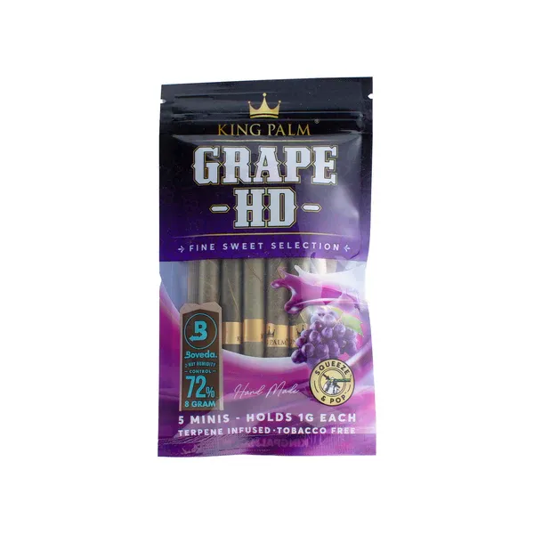 King Palm Mini Rolls — Grape HD (5pk)
